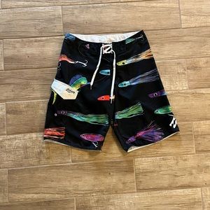Billabong, Men’s Shorts, Black w/ multi colors, Size 32